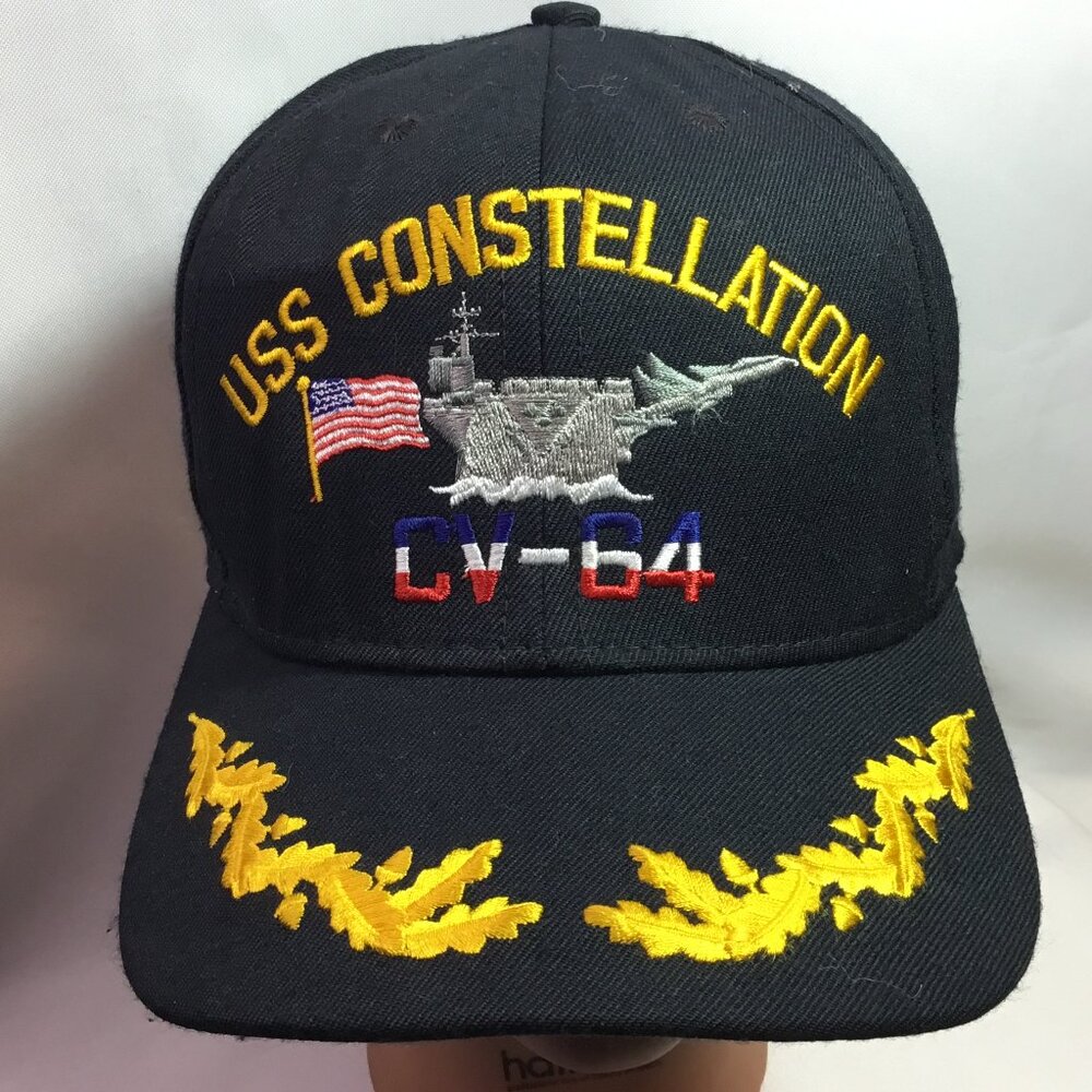 Vintage NAVY USS Constellation MILITARY Hat Cv-64 Ship Hat Made In USA Read